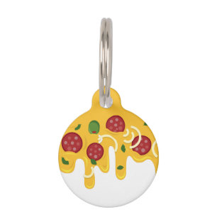 Médaillon Pour Animaux Drôle Pizza au Fromage Rétro Coulant Keto Party