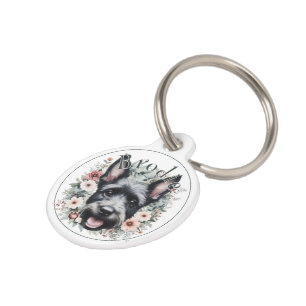 Médaillon Pour Animaux Ecosse aquarelle et couronne florale