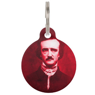 Médaillon Pour Animaux Edgar Allan Poe en rouge