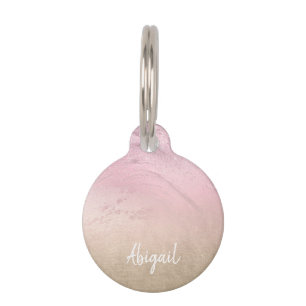 Médaillon Pour Animaux Élégant chic moderne rose or parties scintillant