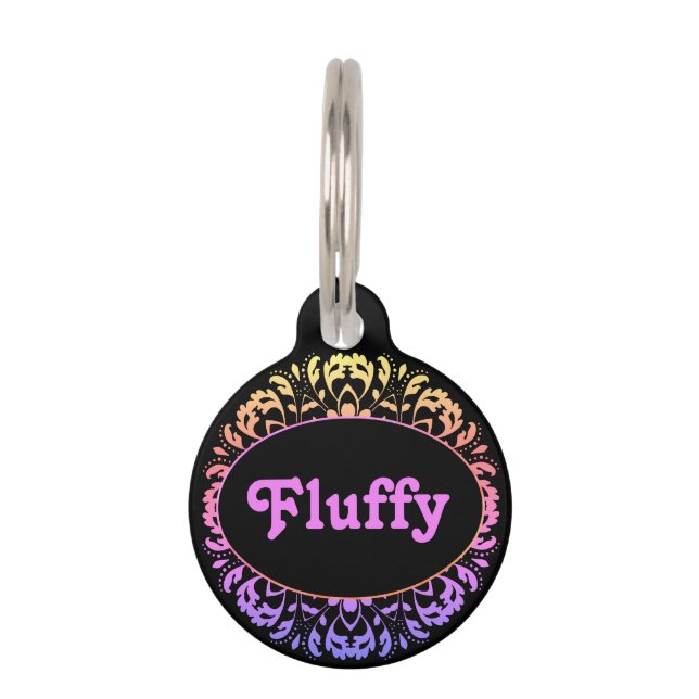 Médaillon Pour Animaux Elégant couleur girly (Devant)