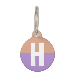 Médaillon Pour Animaux Élégant Pastel Colorblock Monogramme Lettre initia