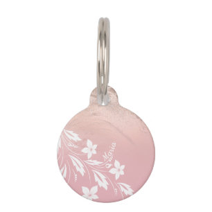 Médaillon Pour Animaux Élégante pente moderne rose or parties scintilla