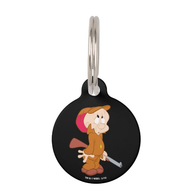 Médaillon Pour Animaux ELMER FUDD™| Pose effrayée (Devant)