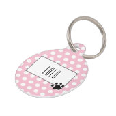Médaillon Pour Animaux Empreinte de patte à pois rose mignon (Côté )