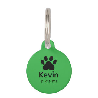 Médaillon Pour Animaux Empreinte de Patte de Chien Nom Personnalisé