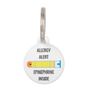 Médaillon Pour Animaux Enfants Alerte allergique Epinephrine à l'intérieu