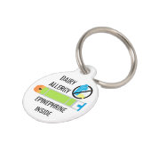 Médaillon Pour Animaux Enfants Allergie Laitière Épinephrine à l'intérieu (Côté )