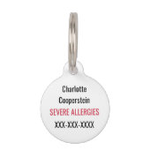 Médaillon Pour Animaux Enfants Arbre Nut Peanut Allergy Epinephrine Urgen (Dos)