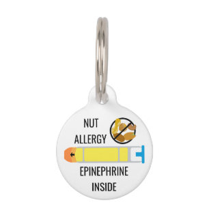 Médaillon Pour Animaux Enfants Arbre Nut Peanut Allergy Epinephrine Urgen