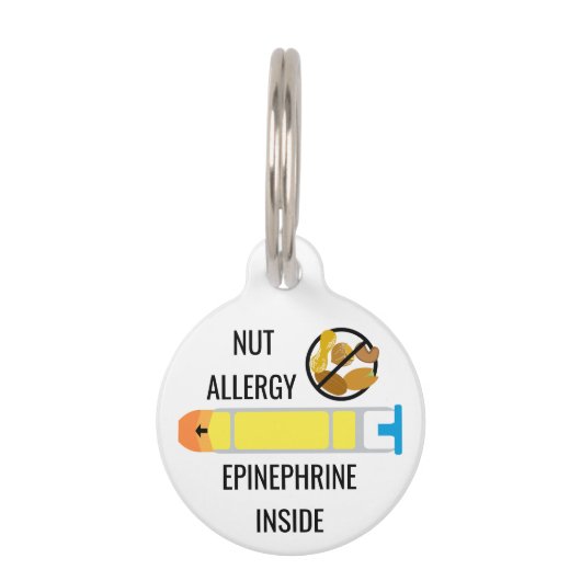 Médaillon Pour Animaux Enfants Arbre Nut Peanut Allergy Epinephrine Urgen (Devant)