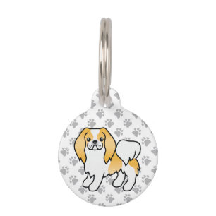 Médaillon Pour Animaux Épagneul Japonais Lemon Et Blanc Dessin Animé & In