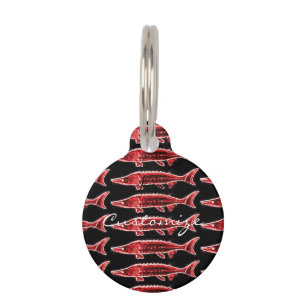 Médaillon Pour Animaux esturgeon rouge nager Thunder_Cove