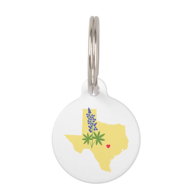 Médaillon Pour Animaux État du Texas (Devant)