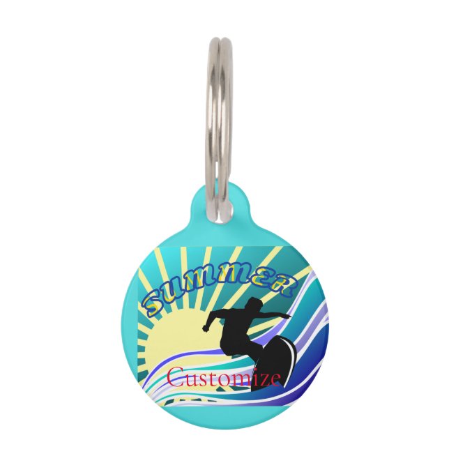 Médaillon Pour Animaux Été Surf Fun Thunder_Cove (Devant)