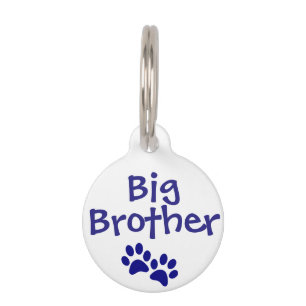 Médaillon Pour Animaux Étiquette bleue de chat de chien de frère avec l