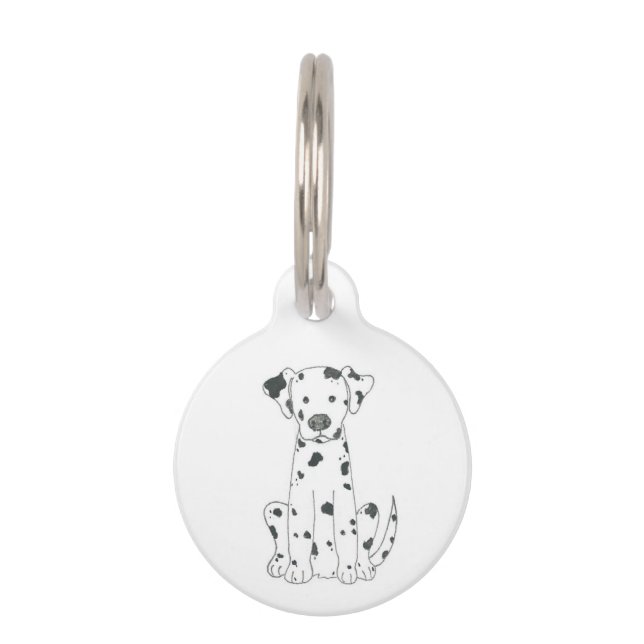 Médaillon Pour Animaux Étiquette dalmatienne d'identification d'animal (Devant)