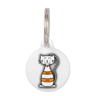 Médaillon Pour Animaux Étiquette de chat heureux