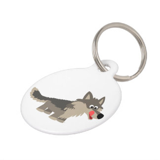 Médaillon Pour Animaux Étiquette de chien affamée de loup de bande