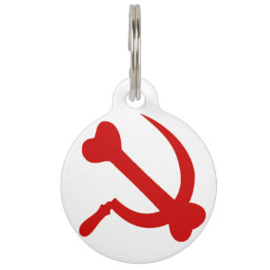 Médaillon Pour Animaux Étiquette de chien d'os et de faucille