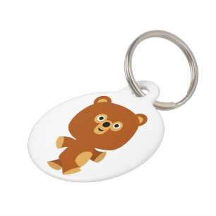 Médaillon Pour Animaux Étiquette de chien d'ours de caricature assertive