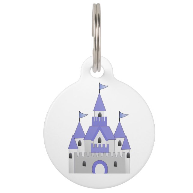 Médaillon Pour Animaux Étiquette de chien du château de Cendrillon (Devant)