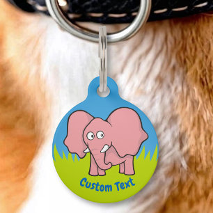 Médaillon Pour Animaux Étiquette de compagnon de dessin animé éléphant ro