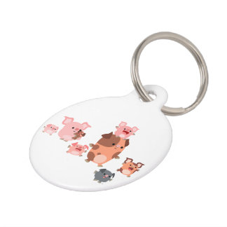 Médaillon Pour Animaux Étiquette de la famille de chiens de cochon de des