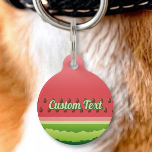 Médaillon Pour Animaux Étiquette de nom de familier de fond de pastèque