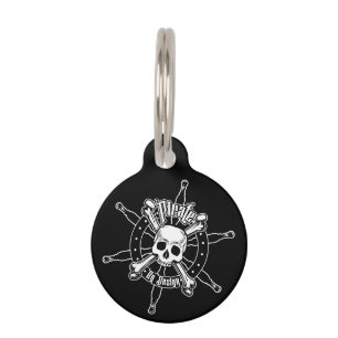 Médaillon Pour Animaux Étiquette de pirate pour animal de compagnie