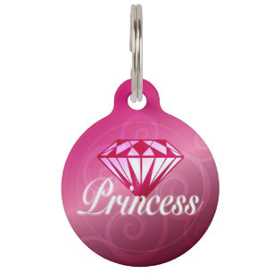 Médaillon Pour Animaux Étiquette de princesse Pet ID de diamant