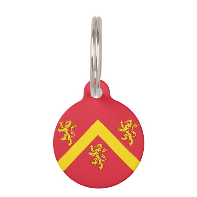 Médaillon Pour Animaux Étiquette d'identification de chat avec drapeau d' (Dos)