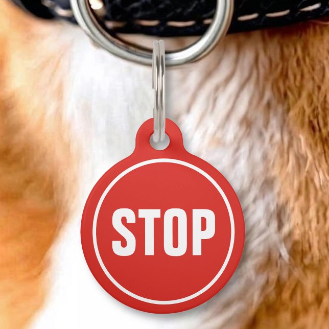 Médaillon Pour Animaux Étiquette d'identification de compagnie STOP (Créateur téléchargé)
