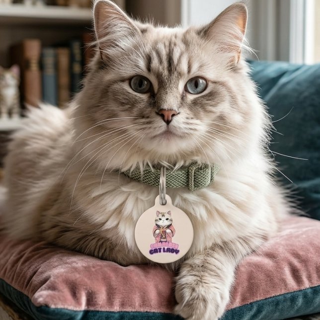 Médaillon Pour Animaux Étiquette d'identification fun pour chat portant u (Créateur téléchargé)