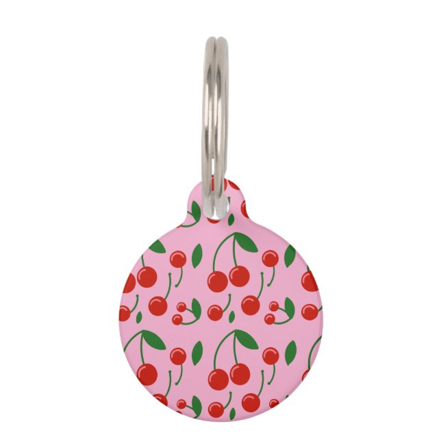 Médaillon Pour Animaux Étiquette d'identification pour chien Cerises (Devant)