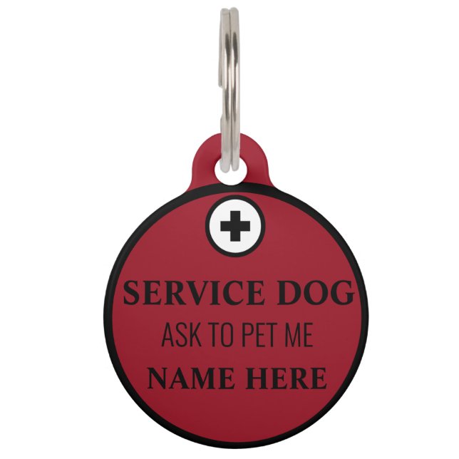 MÉDAILLON POUR ANIMAUX ÉTIQUETTE DU COMPOSANT DE CHIENS DE SERVICE (Devant)