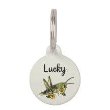 Étiquette Lucky Grasshopper Pet ID