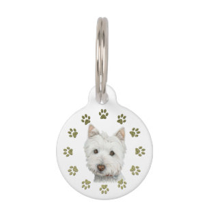 Médaillon Pour Animaux Étiquette mignonne de chien de Westie et de chien