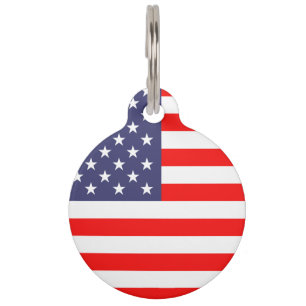 Médaillon Pour Animaux Étiquette patriotique d'animal familier de drapea