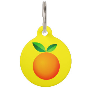 Médaillon Pour Animaux Étiquette personnalisée avec logo de fruit orange