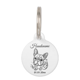 Médaillon Pour Animaux Étiquette personnalisée de dessin au trait de Bost