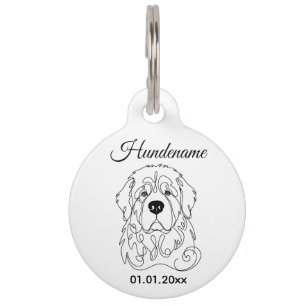Médaillon Pour Animaux Étiquette personnalisée minimaliste pour Terre-Neu