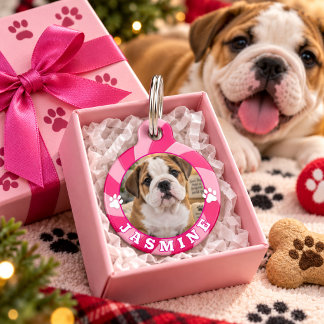 Médaillon Pour Animaux Étiquette personnalisée Photo et Nom de l'animal a