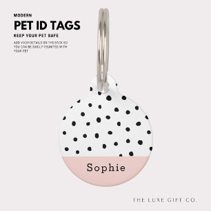 Médaillon Pour Animaux Étiquette petit poignon rose