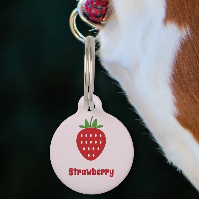 Médaillon Pour Animaux Étiquette pour animal de compagnie de fraises (Strawberry Pet Tag)