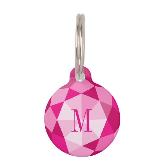 Médaillon Pour Animaux Étiquettes roses faites sur commande de collier de (Devant)