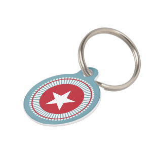 Médaillon Pour Animaux Étoile et rayures 4 juillet balise pour animal de