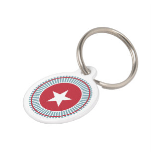 Médaillon Pour Animaux Étoile et rayures 4 juillet balise pour animal de