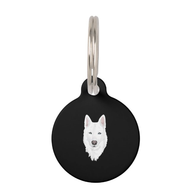 Médaillon Pour Animaux Etonnant Husky Sibérien blanc - Douce neige blanch (Devant)