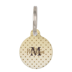 Médaillon Pour Animaux Étonnant pois d'or de parties scintillant brillan